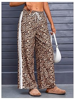 Amazon.com: MakeMeChic Women's Women's Leopard Pants Side